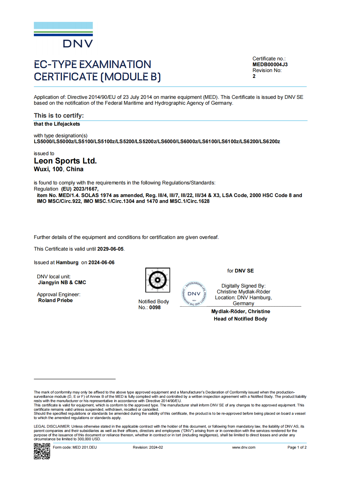 SOLAS certification