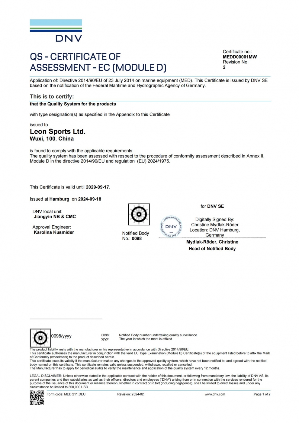 SOLAS certification